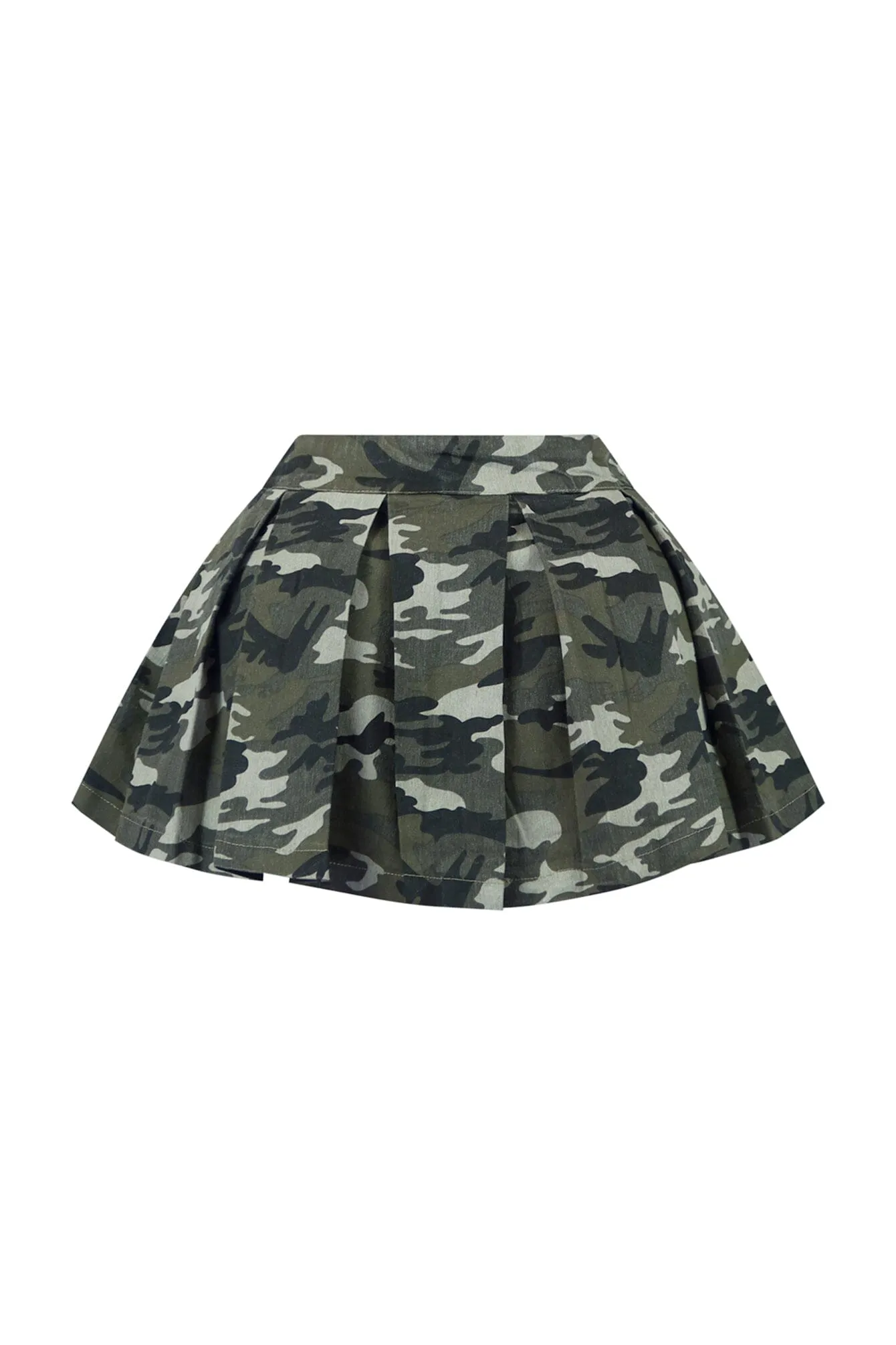 Above Camo Print Pleated Mini Skirt