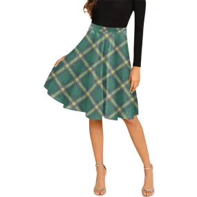 Alberta Province Canada Tartan Melete Pleated Midi Skirt