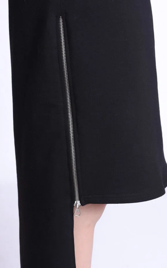 Asymmetric T-Shirt Black Dress