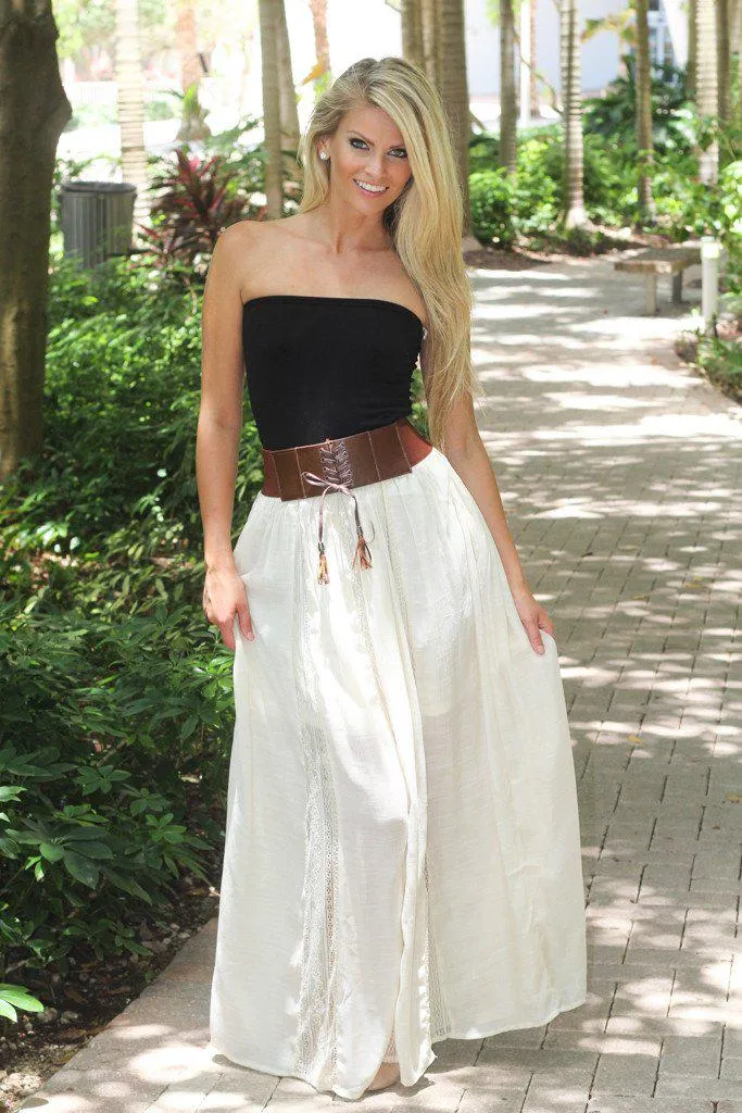 Boho Maxi Skirt With Belt