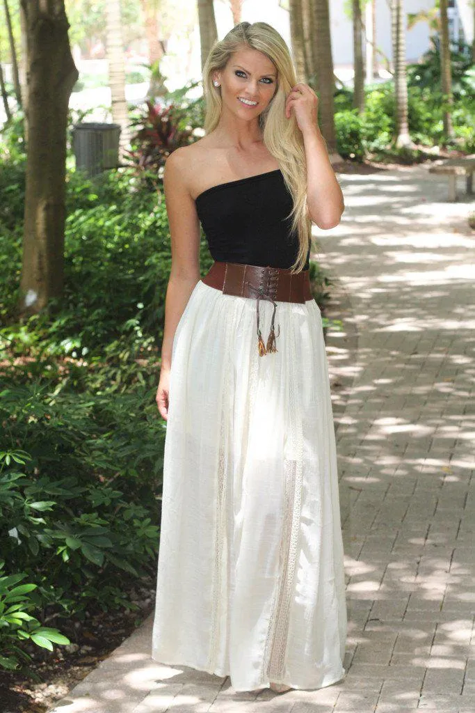 Boho Maxi Skirt With Belt