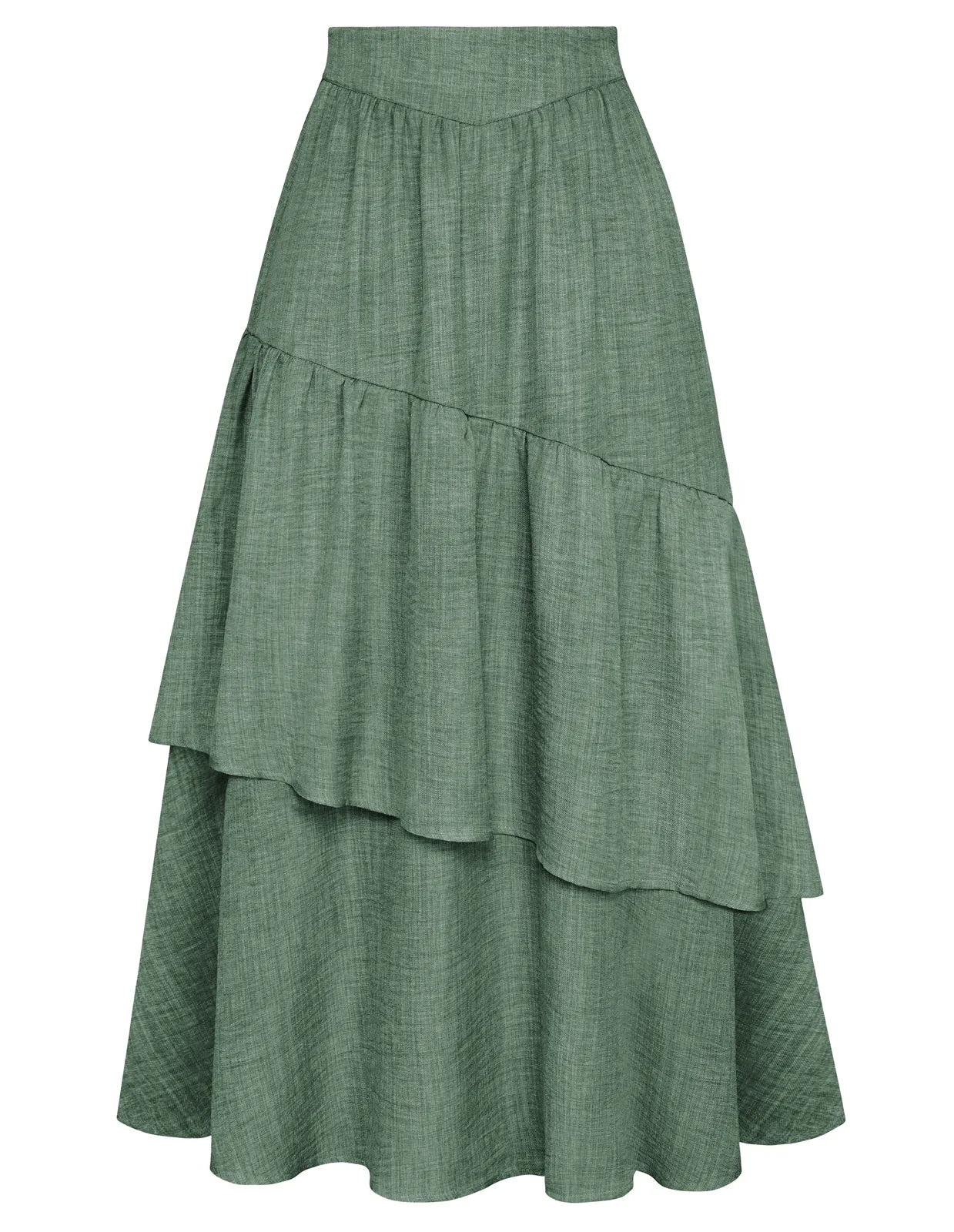 BP Women Vintage 2-Layer Swing Skirt Elastic High Waist Maxi Skirt