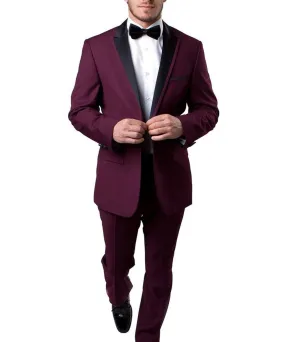 Burgundy Slim Men's Tuxedo Suit