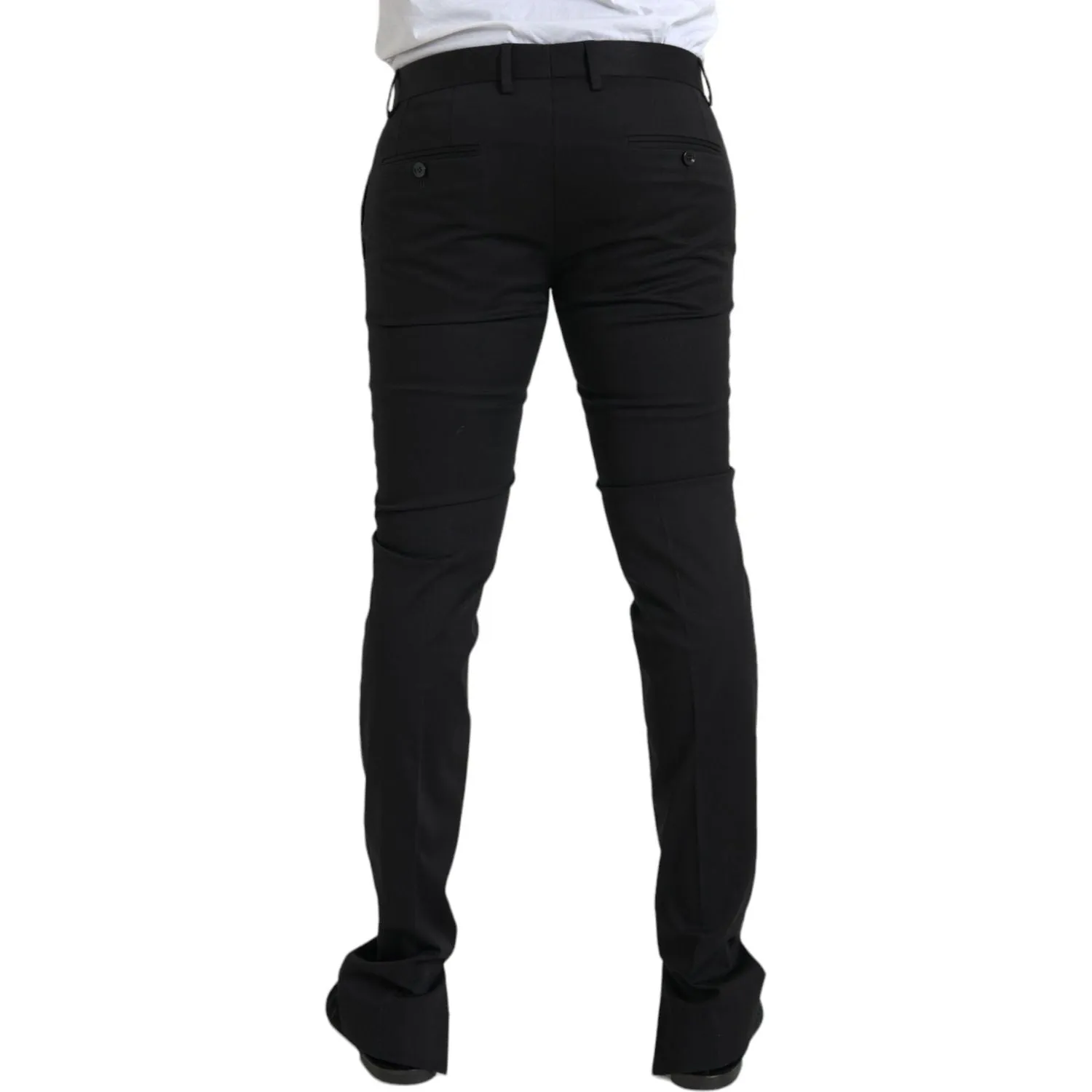 Dolce & Gabbana Black Cotton Stretch Skinny Dress Pants