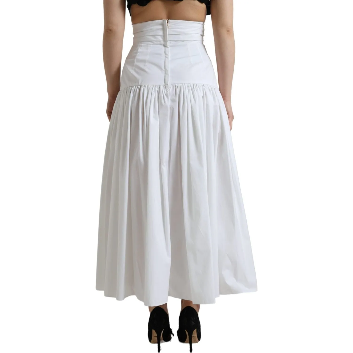 Dolce & Gabbana Elegant High Waist Cotton Maxi Skirt