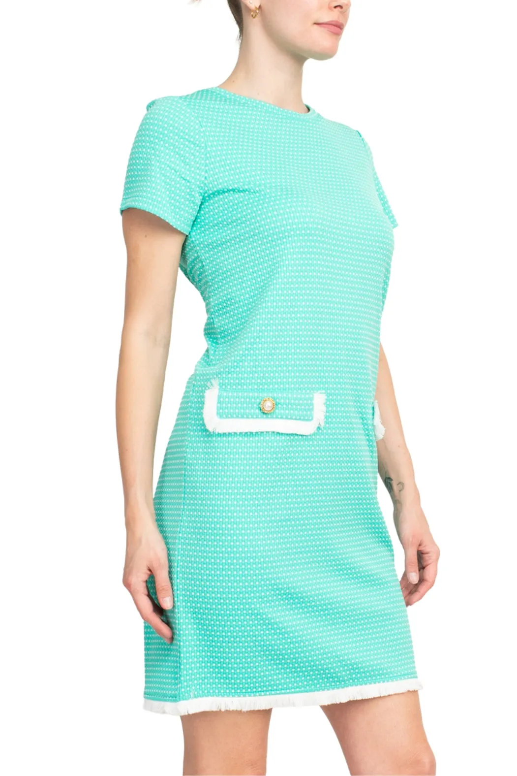 Emma & MIchele Pocket Stretch Crew Neck Shift Dress