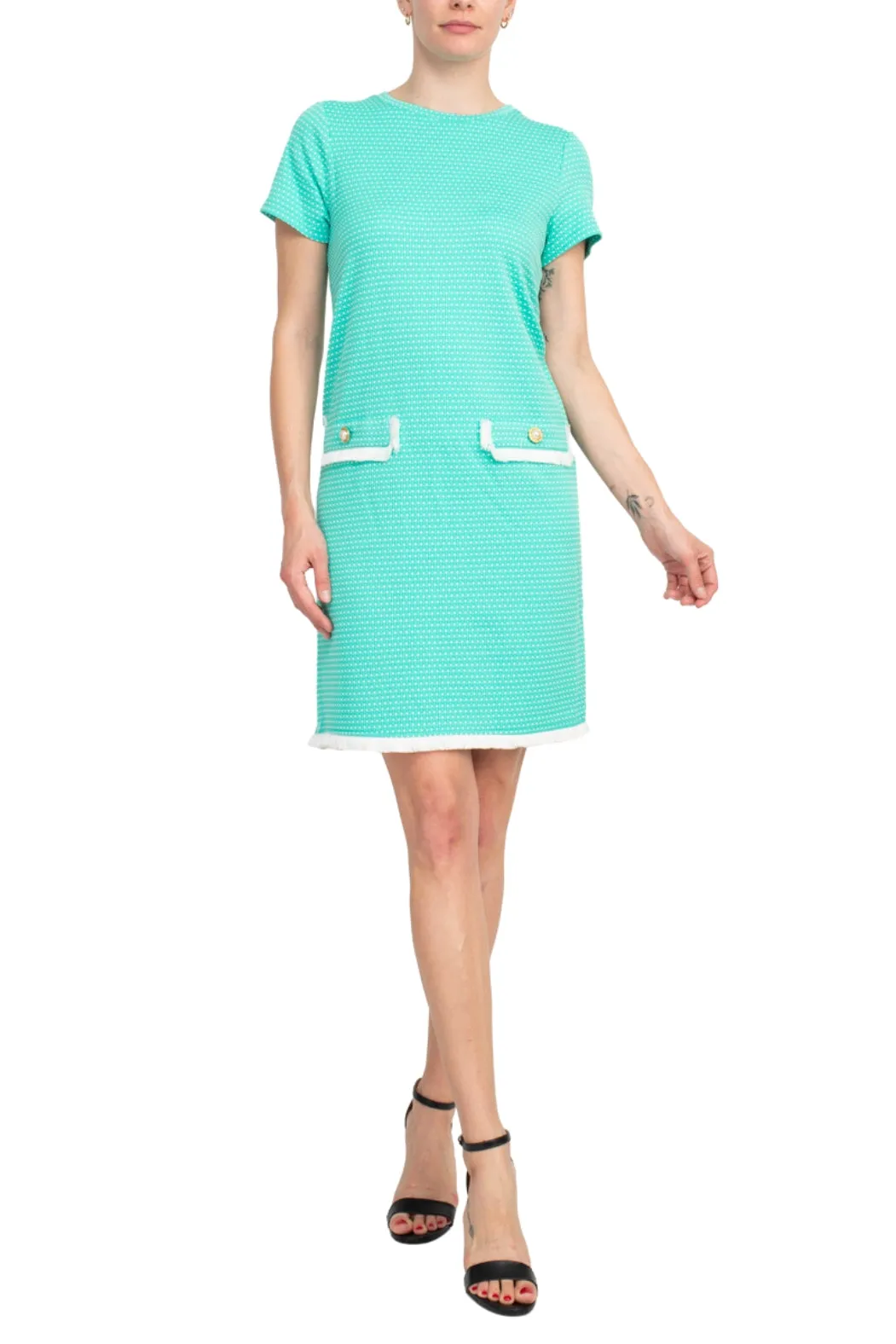 Emma & MIchele Pocket Stretch Crew Neck Shift Dress