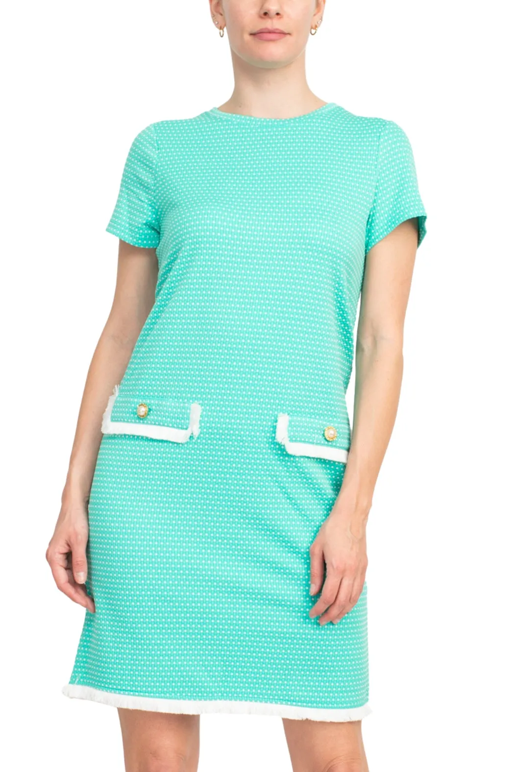 Emma & MIchele Pocket Stretch Crew Neck Shift Dress