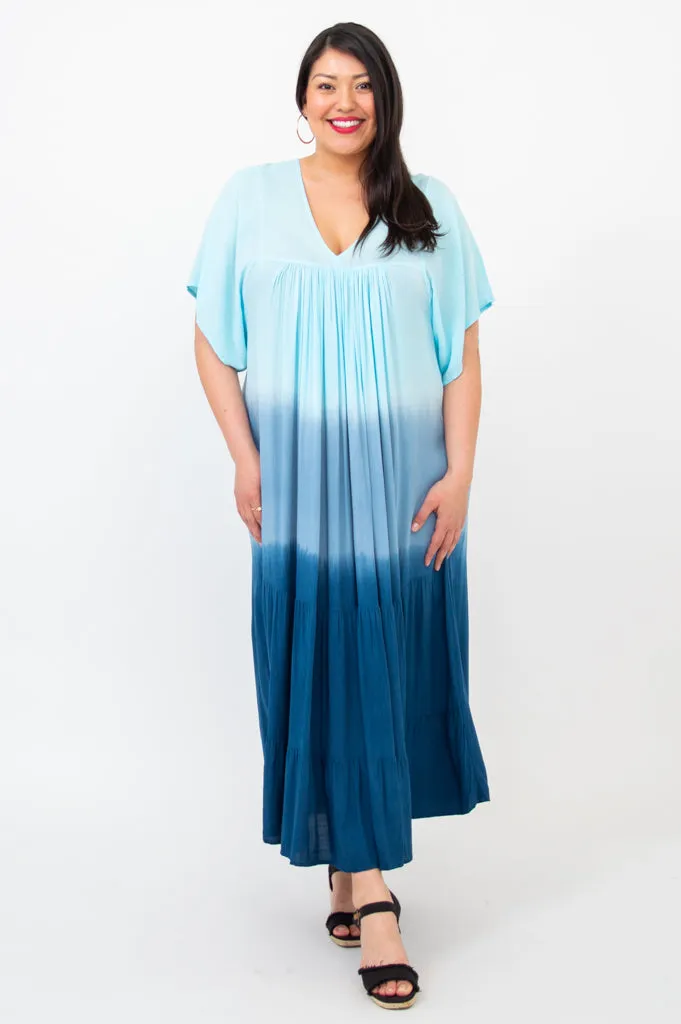 Empress Dress, Turquoise Dip-Dye