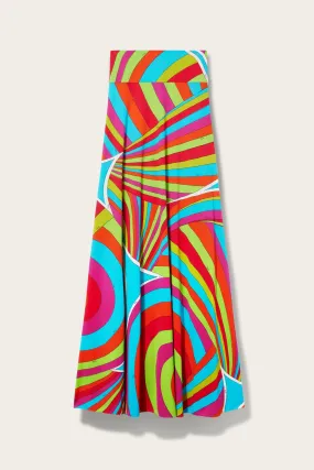 Iride-Print Long Skirt