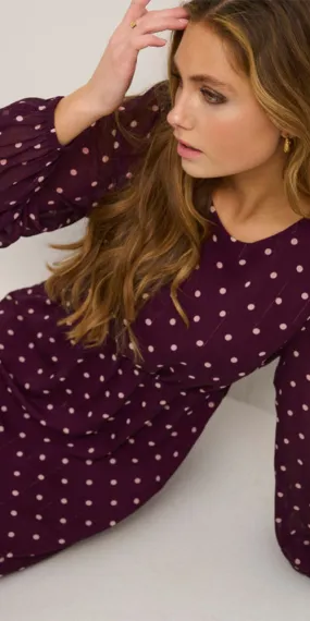 Kaffe Polka Dot Midi Dress