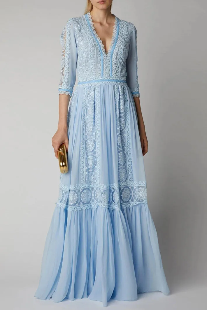 Light Sky Blue Formal Gown Evening Dress