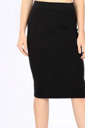 Penny Cotton Black Pencil Skirt