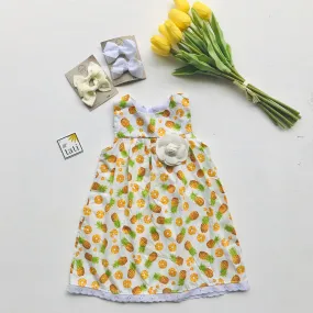 Peony Dress in Pineapple Slices Print