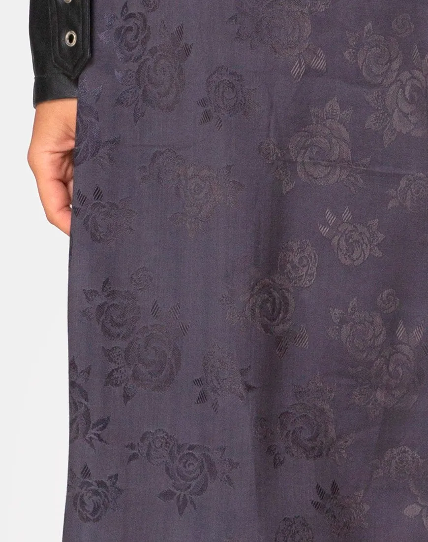 Saika Midi Skirt in Satin Rose Grey