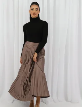 Satin Pleated Skirt