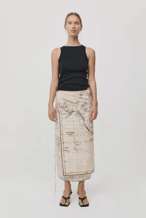 SILK WRAP TIE SKIRT