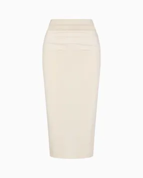 Sueded Stretch Cutout Skirt | Stone