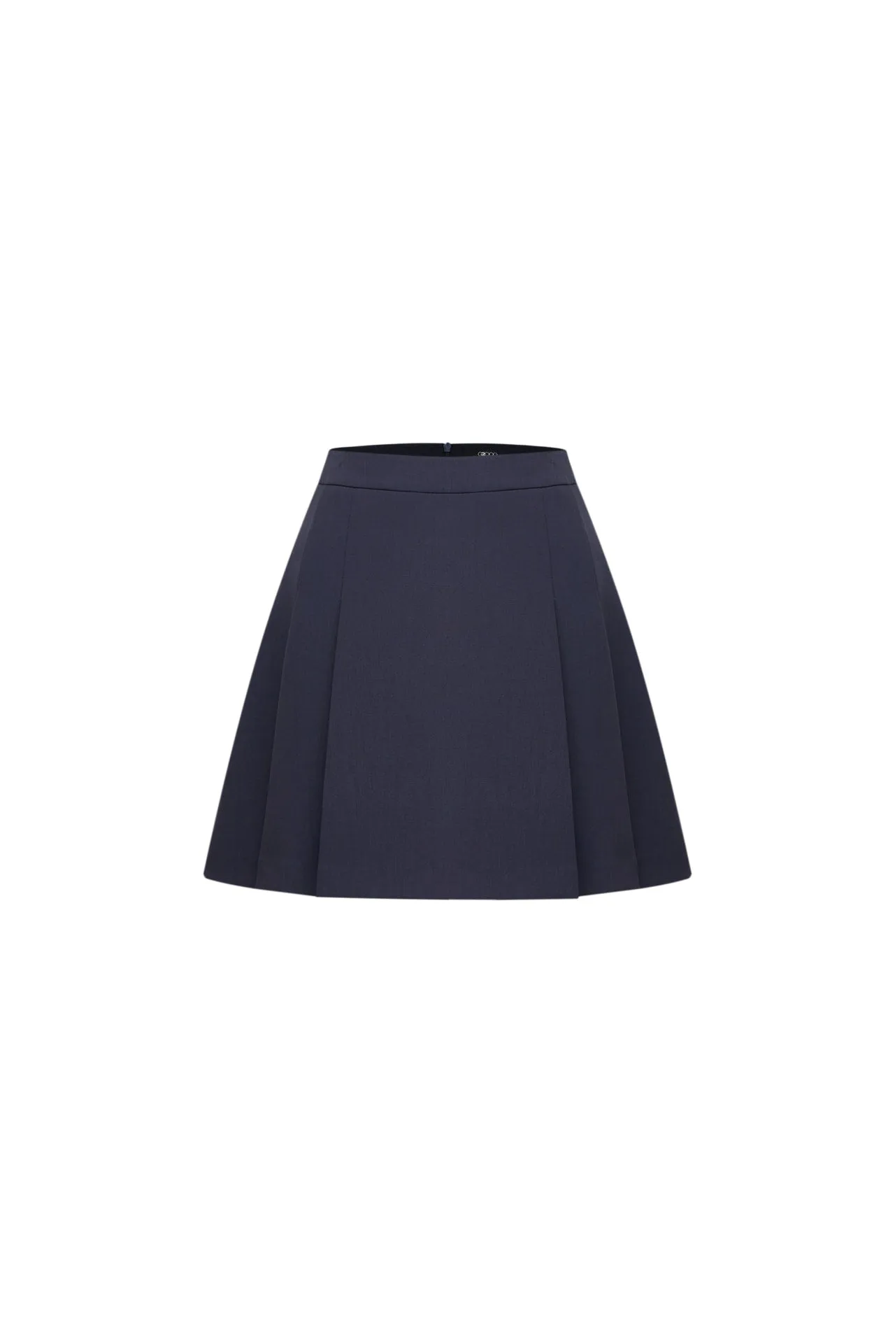 Twill A-line Pleated Mini Skirt