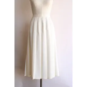 Vintage 1990s Skirt / Russ Ivory Pleated Midi Skirt / Size 10